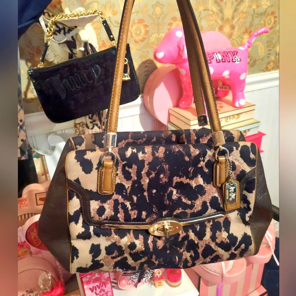 Vintage Rare Leopard Print Coach Bag